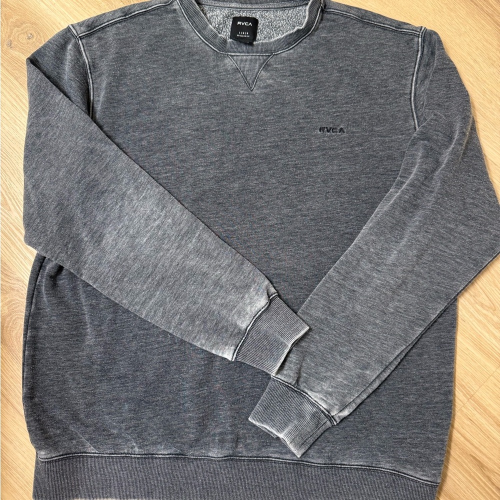 RVCA Men's Charcoal Crewneck Sweater